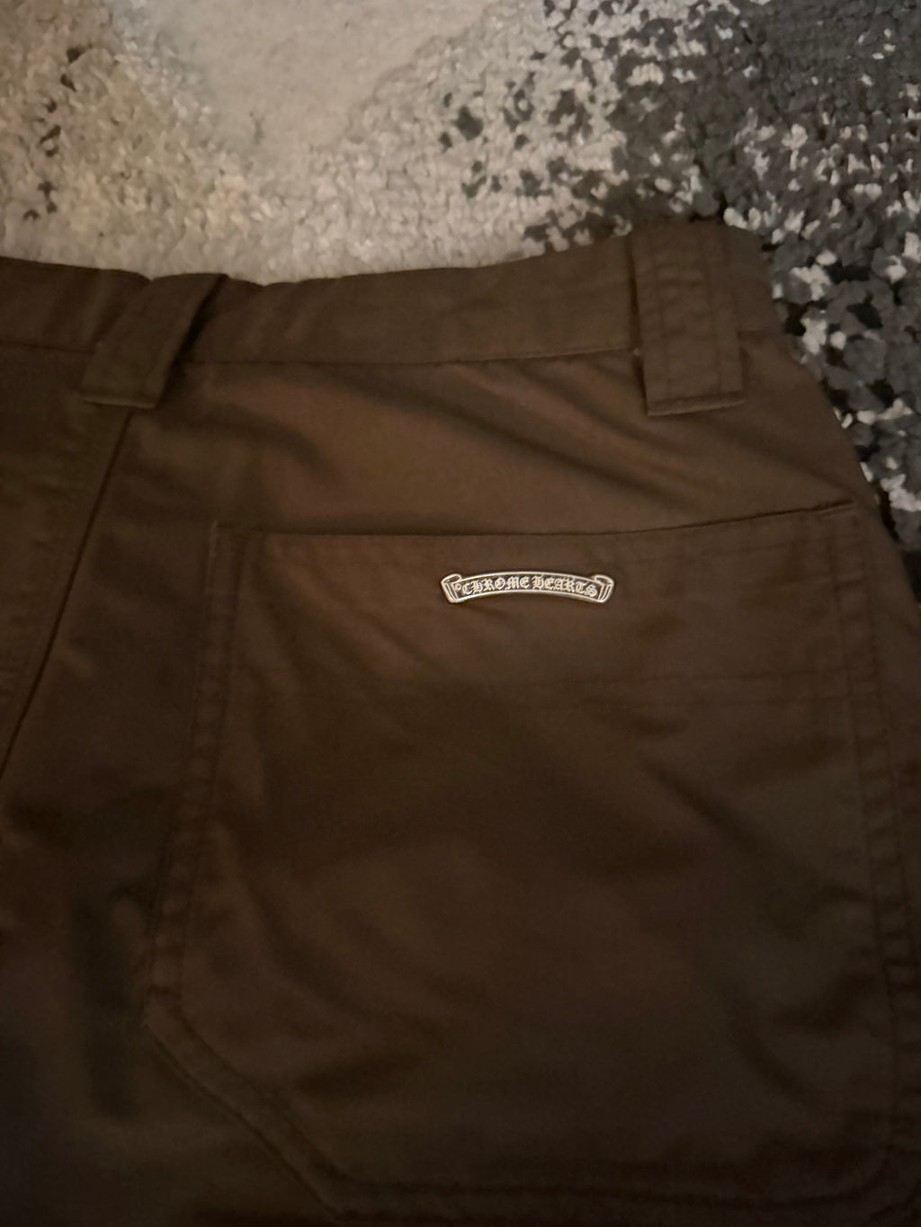 Chrome Hearts Brown Nylon Leather Double Knee Carpenter Pants