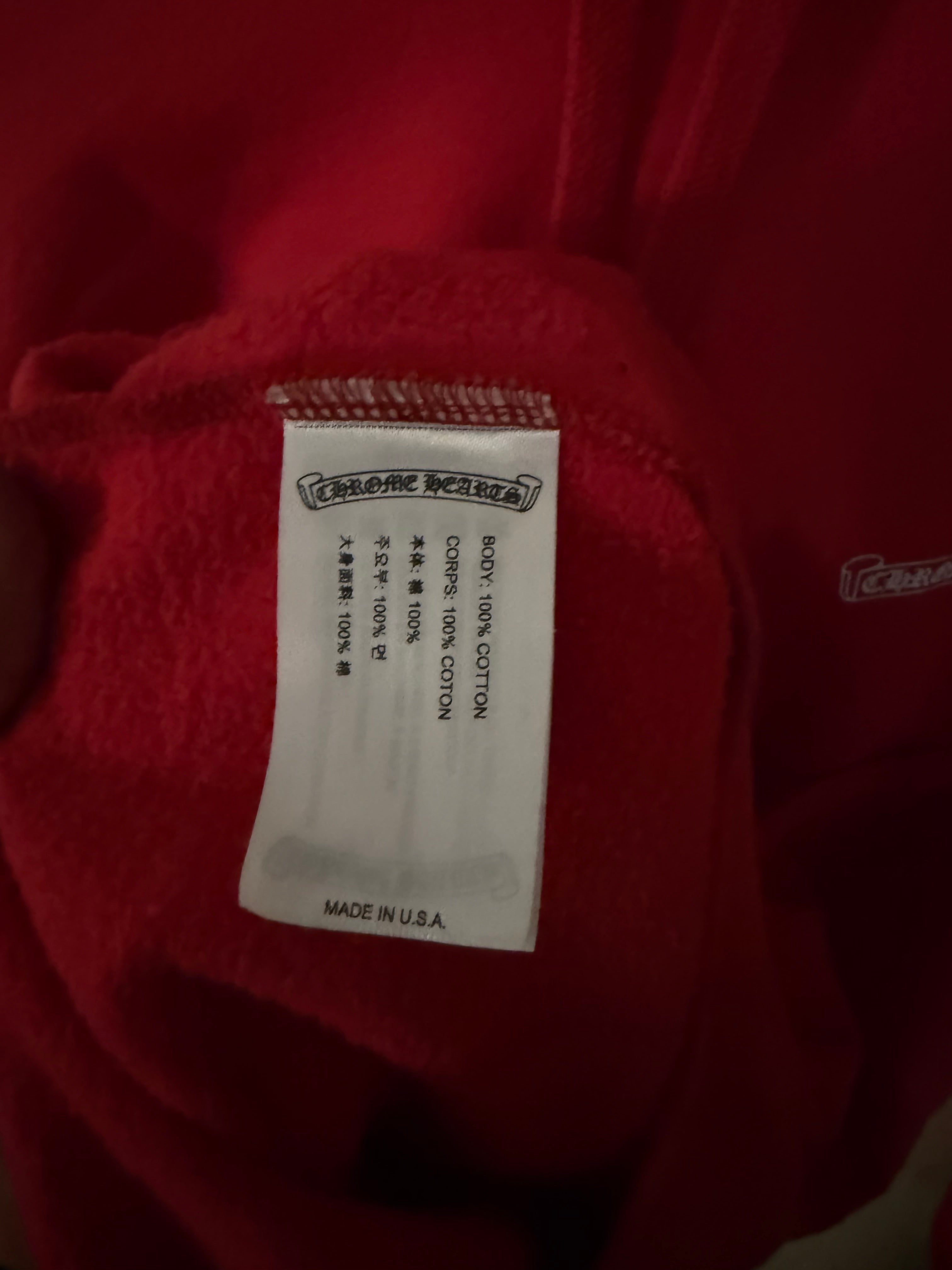 Chrome Hearts Red Scroll Logo Pull Over Hoodie